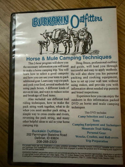 DVD Buckskin Outfitters - Horse & Mule Camping Techniques