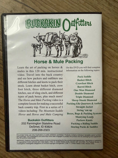 DVD-Buckskin Outfitters Horse & Mule Packing How To Video